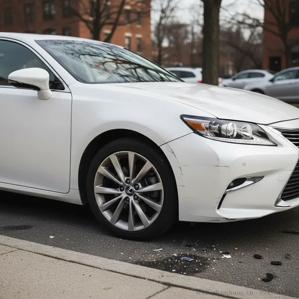 Lexus ES 250 bị hư hỏng nhẹ minh họa tầm quan trọng của bảo hiểm vật chất xe