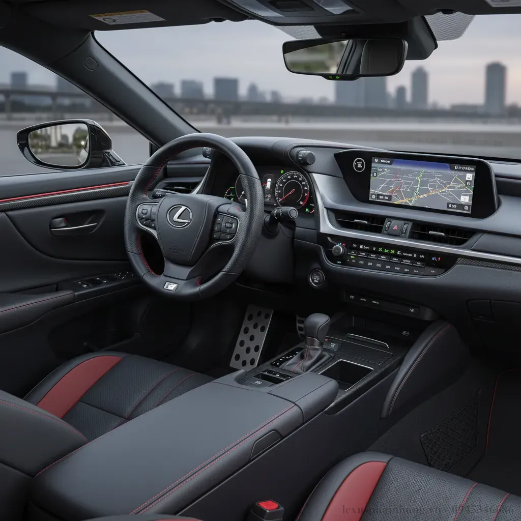 Khoang lái Lexus ES 250 F Sport 2026 sang trọng tiện nghi và hướng đến người lái