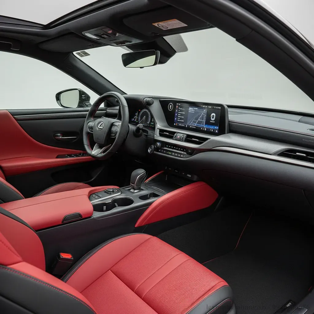 Khoang l&aacute;i thể thao v&agrave; sang trọng của Lexus ES F Sport 2026 với ghế da cao cấp