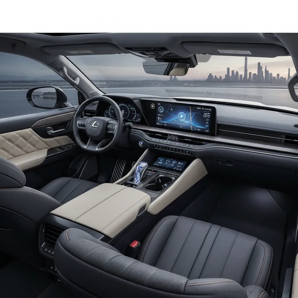 Khoang nội thất sang trọng v&agrave; hiện đại của Lexus LX600 2026 nơi c&ocirc;ng nghệ v&agrave; tiện nghi h&ograve;a quyện