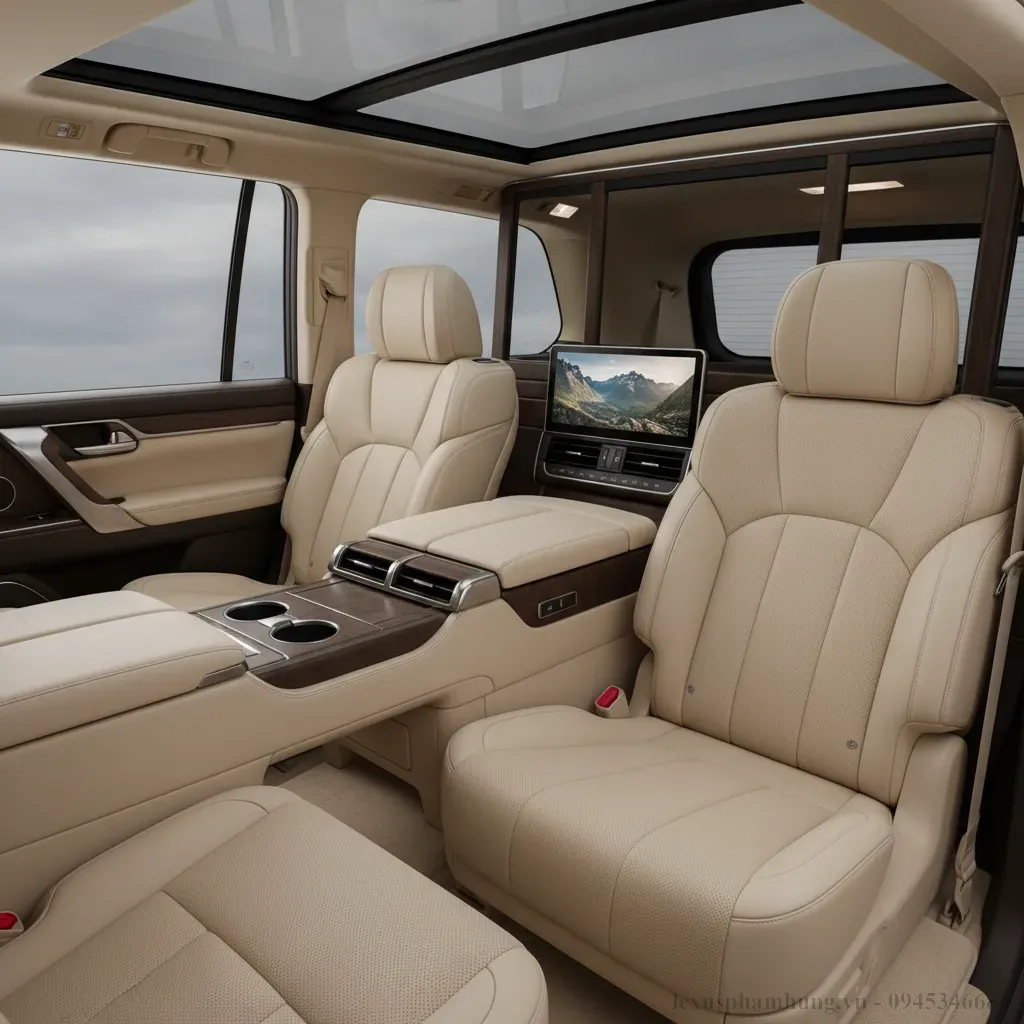 H&agrave;ng ghế sau độc lập tiện nghi của Lexus LX600 2026 phi&ecirc;n bản Ultra Luxury