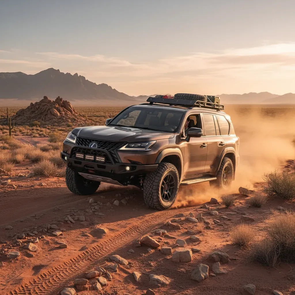 Lexus LX600 2026 mạnh mẽ vượt địa hình cát