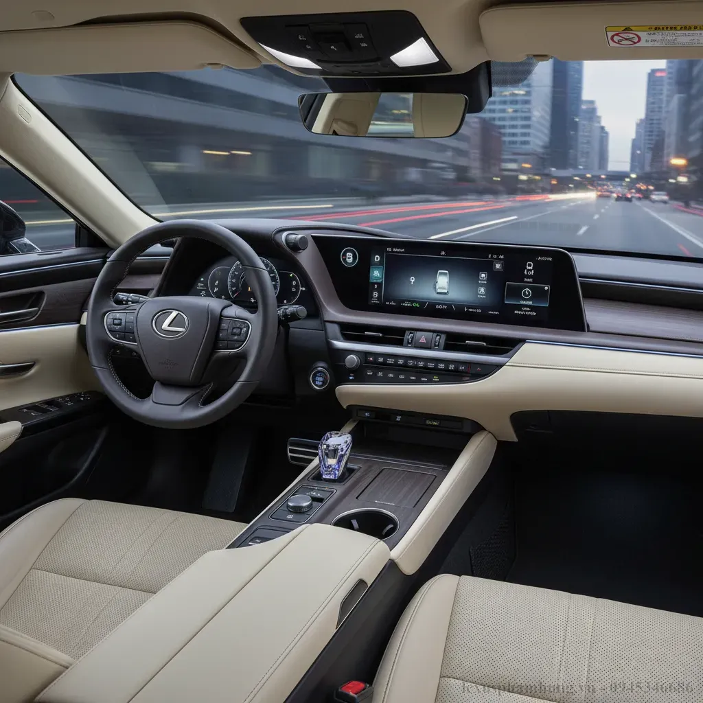 Nội thất Lexus ES 2026 với m&agrave;n h&igrave;nh giải tr&iacute; lớn v&agrave; vật liệu cao cấp