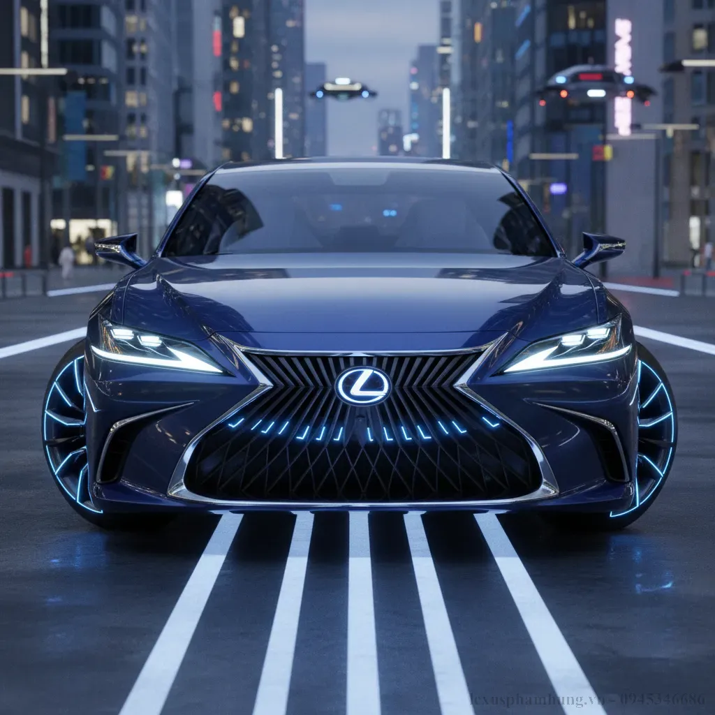 H&igrave;nh ảnh concept dự kiến của Lexus ES 2026 với thiết kế lưới tản nhiệt Spindle Grille đặc trưng
