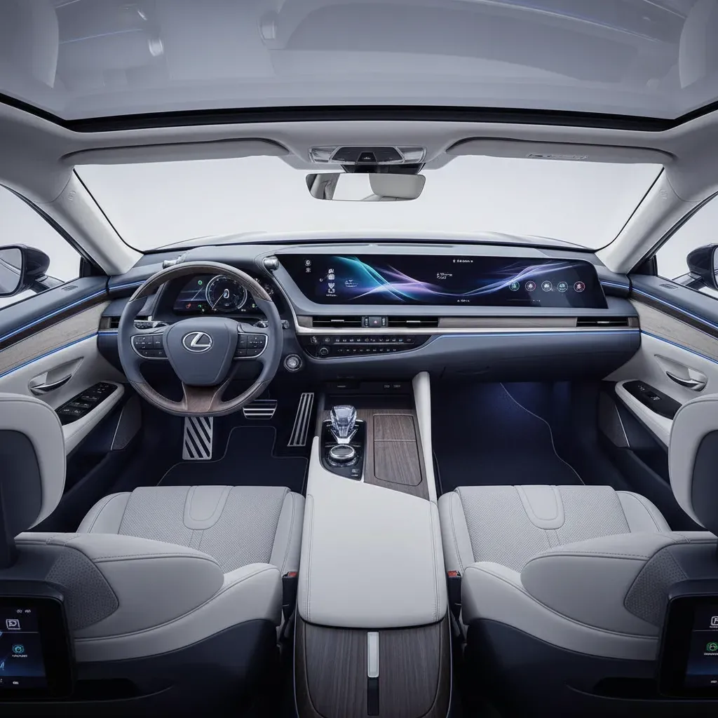 Nội thất Lexus ES 2026 dự kiến sẽ trang bị màn hình giải trí lớn và vật liệu cao cấp