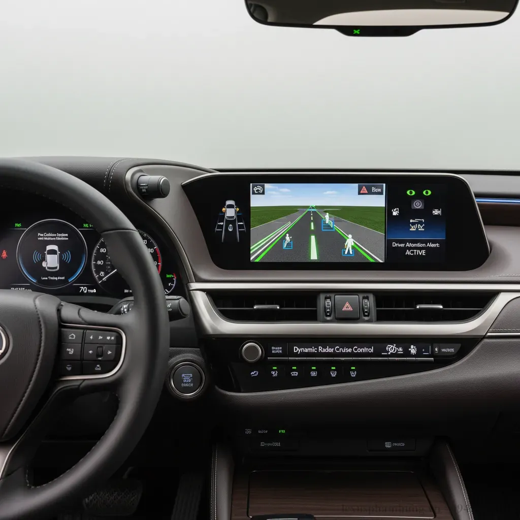 C&ocirc;ng nghệ an to&agrave;n ti&ecirc;n tiến tr&ecirc;n Lexus ES 2026 gi&uacute;p bảo vệ tối đa người l&aacute;i v&agrave; h&agrave;nh kh&aacute;ch