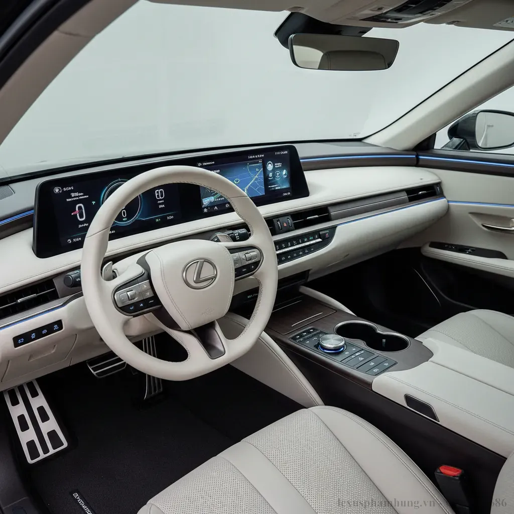 Thiết kế nội thất Lexus ES 2026 dự kiến với m&agrave;n h&igrave;nh trung t&acirc;m lớn v&agrave; vật liệu cao cấp