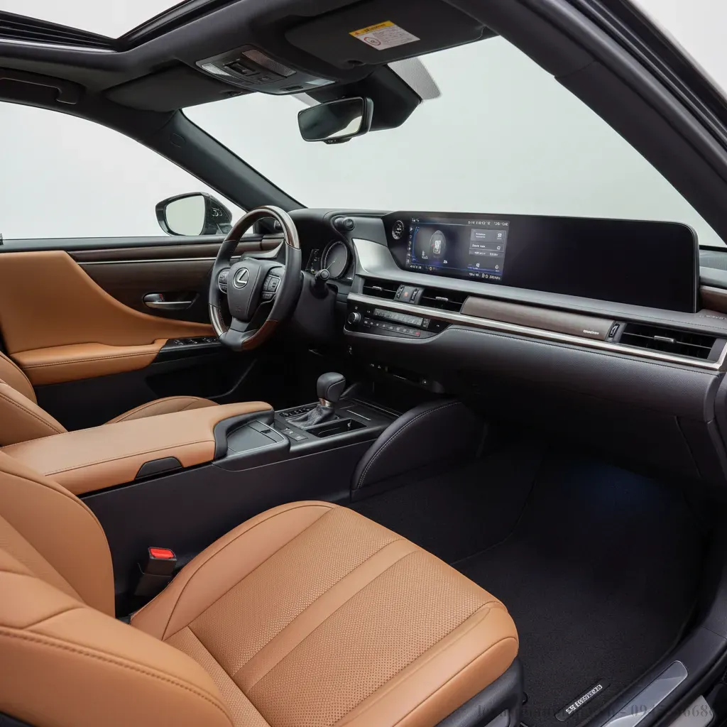 Nội thất Lexus ES 250 2026 với m&agrave;n h&igrave;nh giải tr&iacute; trung t&acirc;m v&agrave; ghế da sang trọng