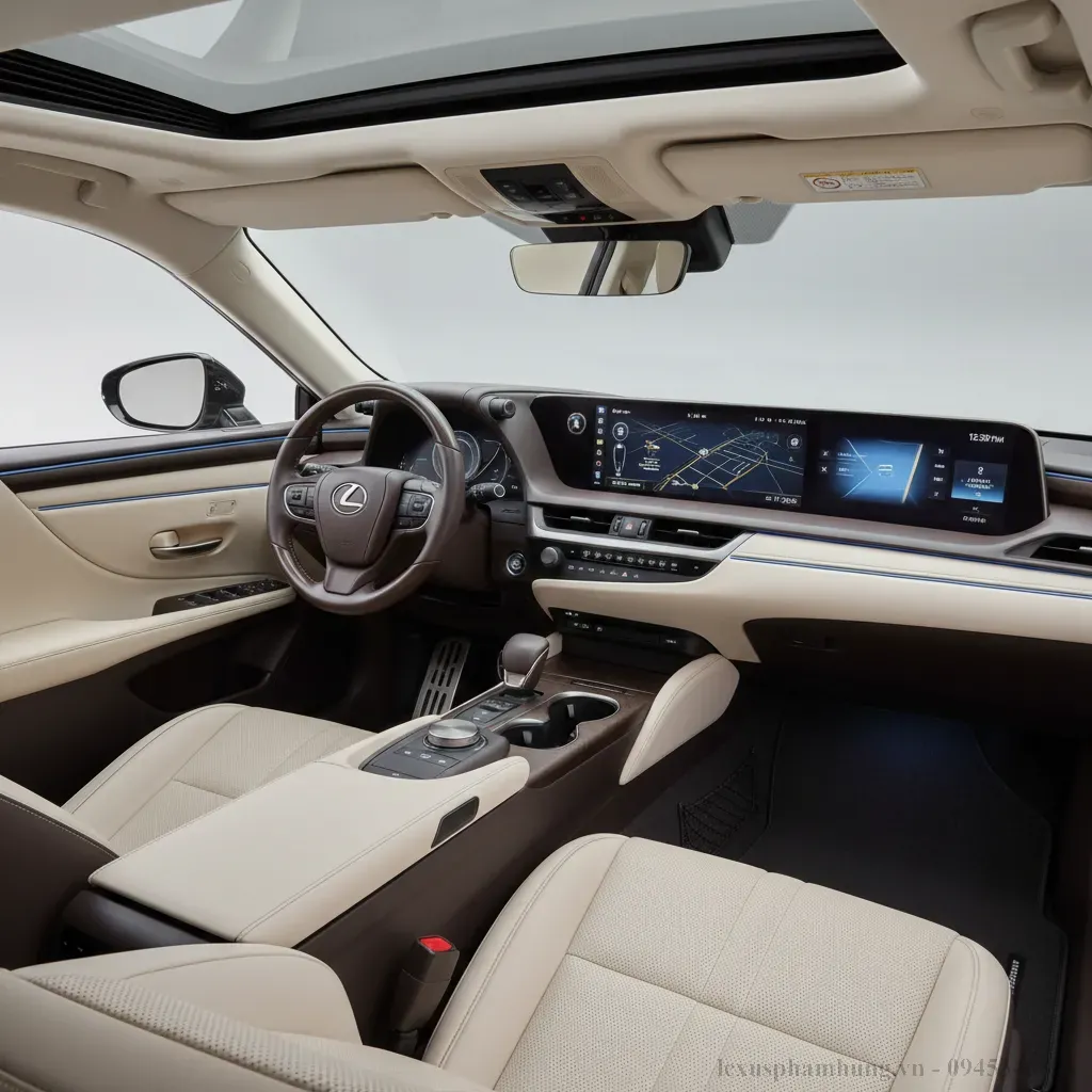 Khoang l&aacute;i Lexus ES 250 2026 với sự kết hợp ho&agrave;n hảo giữa c&ocirc;ng nghệ v&agrave; sự sang trọng