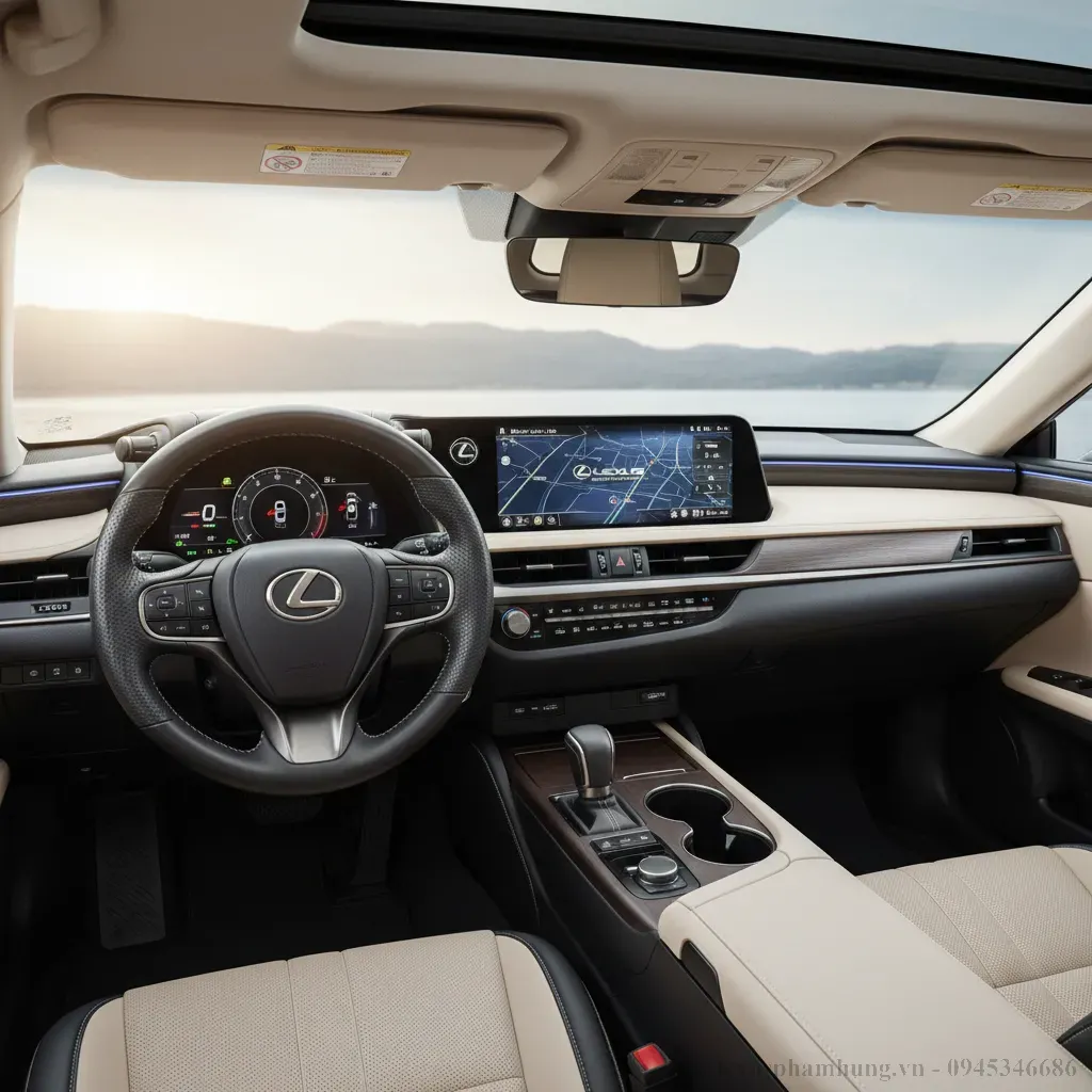 Khoang l&aacute;i tinh tế v&agrave; hiện đại của Lexus ES 2026
