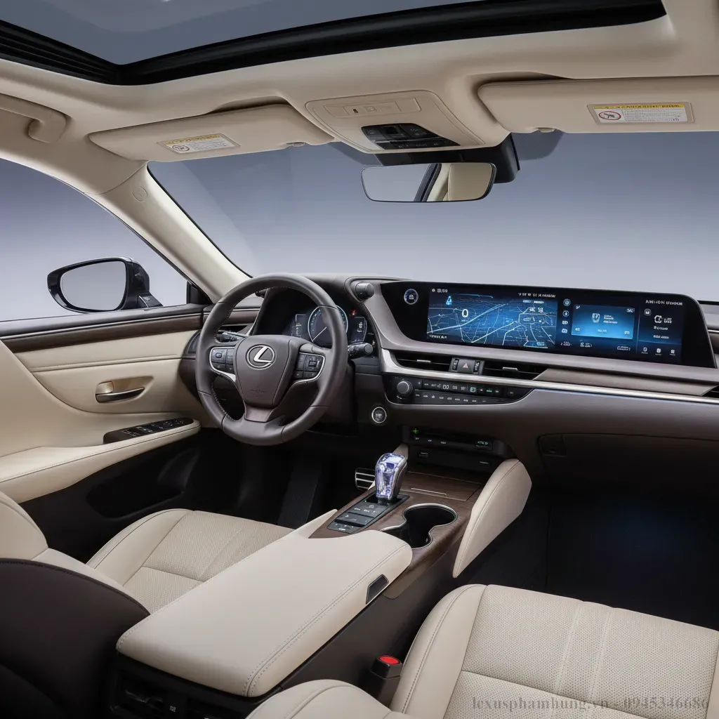 Khoang lái Lexus ES 2026 với màn hình thông tin giải trí hiện đại