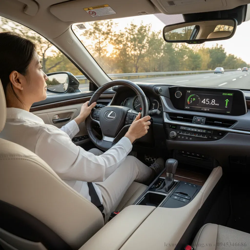 L&aacute;i xe th&ocirc;ng minh gi&uacute;p tối ưu h&oacute;a ti&ecirc;u hao nhi&ecirc;n liệu Lexus ES 2026