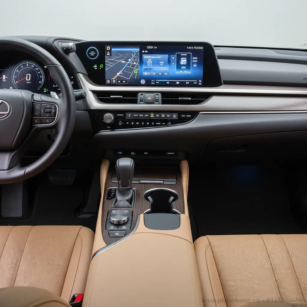 M&agrave;n h&igrave;nh giải tr&iacute; trung t&acirc;m lớn v&agrave; bảng điều khiển trực quan tr&ecirc;n Lexus ES 2026