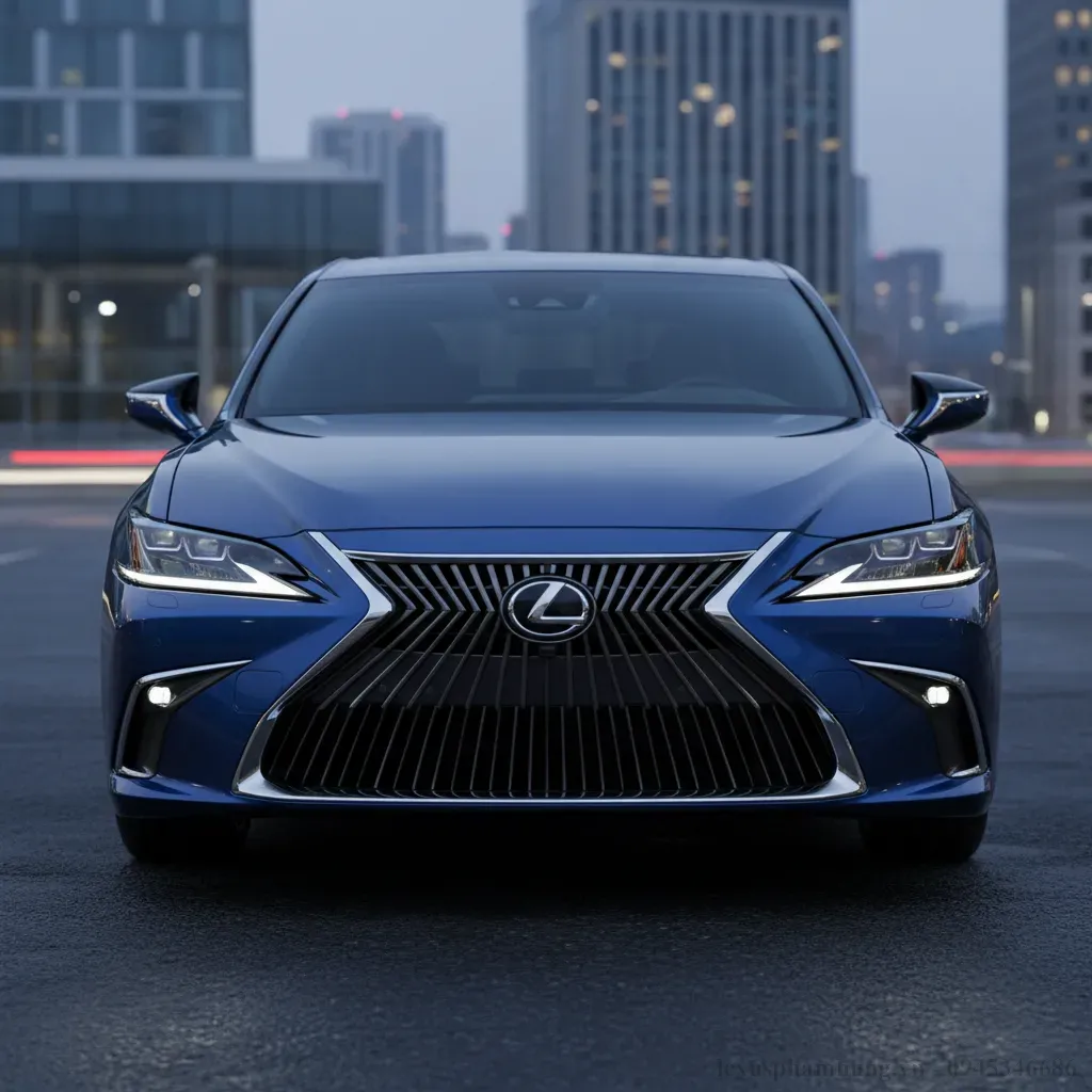 Phần đầu xe Lexus ES 2026 nổi bật với lưới tản nhiệt Spindle Grille thế hệ mới và cụm đèn pha sắc sảo