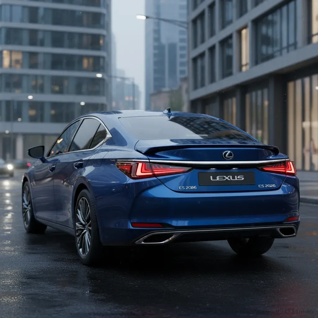 Thiết kế thân xe mượt mà và cụm đèn hậu LED hiện đại của Lexus ES 2026