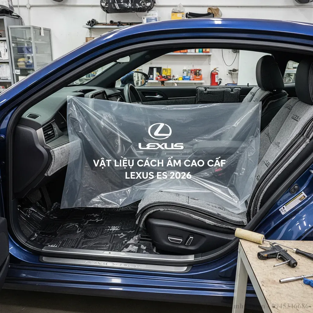 Cấu tr&uacute;c vật liệu c&aacute;ch &acirc;m đa lớp ti&ecirc;n tiến của Lexus ES 2026 gi&uacute;p loại bỏ tiếng ồn