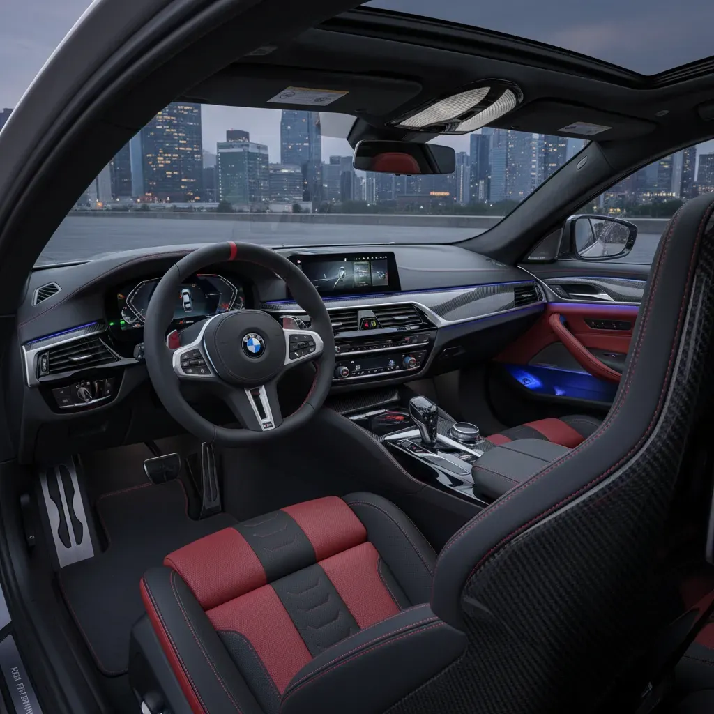 Nội thất hiện đại hướng người lái của BMW 5 Series tích hợp công nghệ tiên tiến