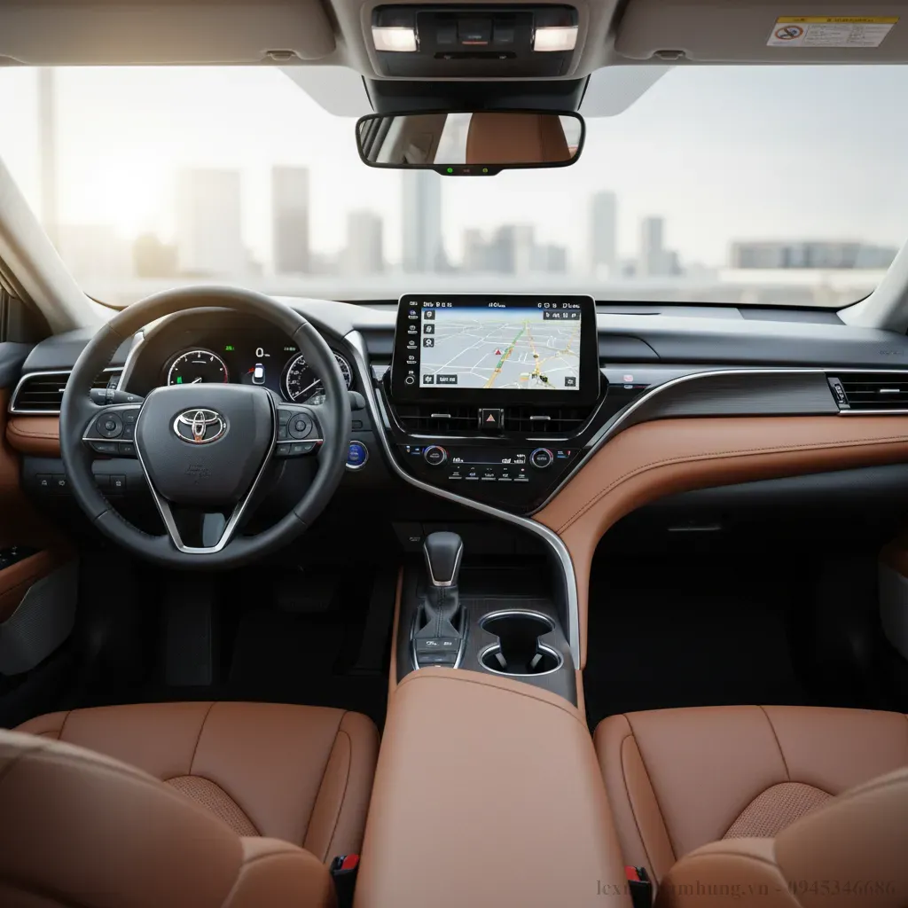 Công nghệ tiên tiến và thiết kế thân thiện với người dùng trong khoang lái Toyota Camry bản cao cấp