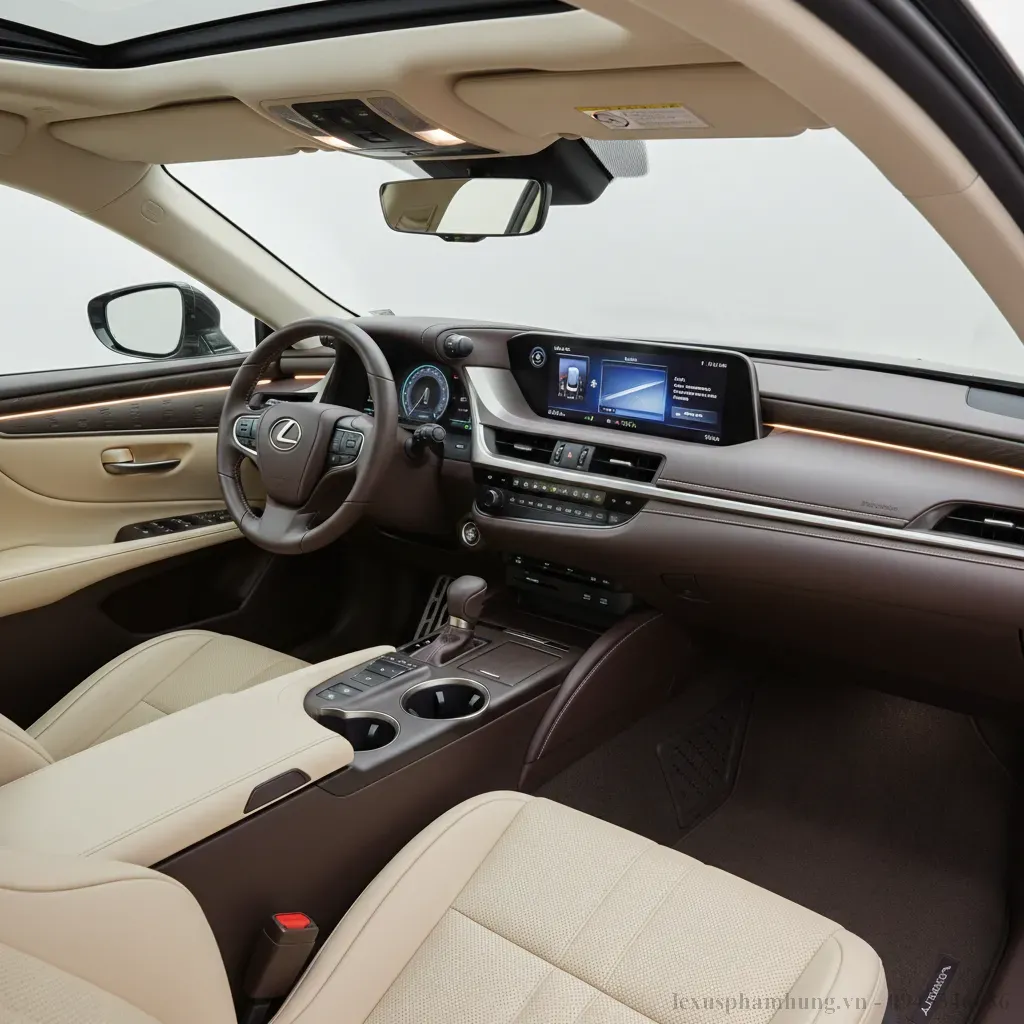 Khoang l&aacute;i tiện nghi v&agrave; hiện đại của Lexus ES 300h 2026