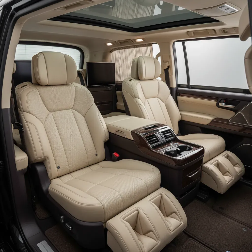 Khoang h&agrave;nh kh&aacute;ch ph&iacute;a sau của Lexus LX600 VIP nơi sự sang trọng v&agrave; tiện nghi được đặt l&ecirc;n h&agrave;ng đầu