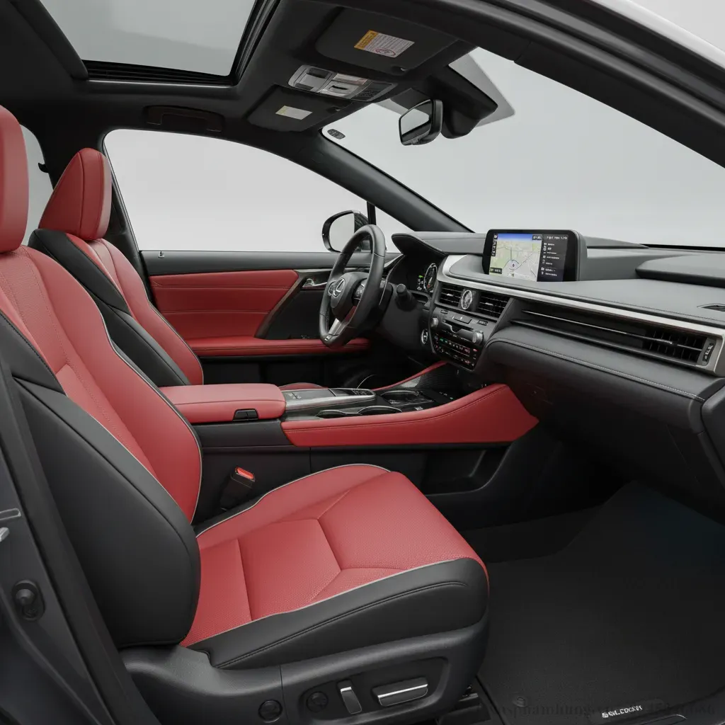 Khoang l&aacute;i hiện đại sang trọng với m&agrave;n h&igrave;nh cảm ứng lớn v&agrave; ghế da thể thao của Lexus RX350 F Sport 2026