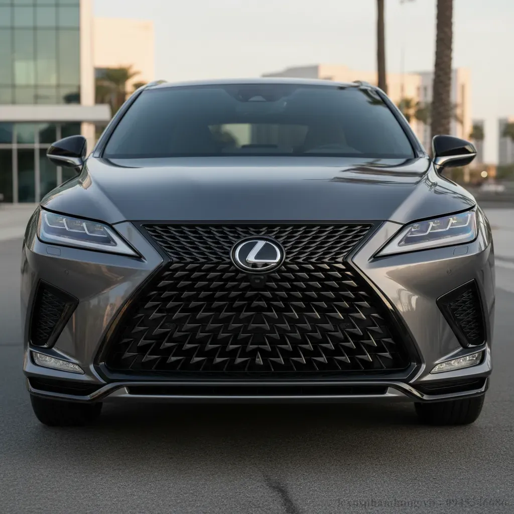 Lưới tản nhiệt đặc trưng F Sport v&agrave; cụm đ&egrave;n pha LED sắc n&eacute;t tr&ecirc;n Lexus RX350 2026