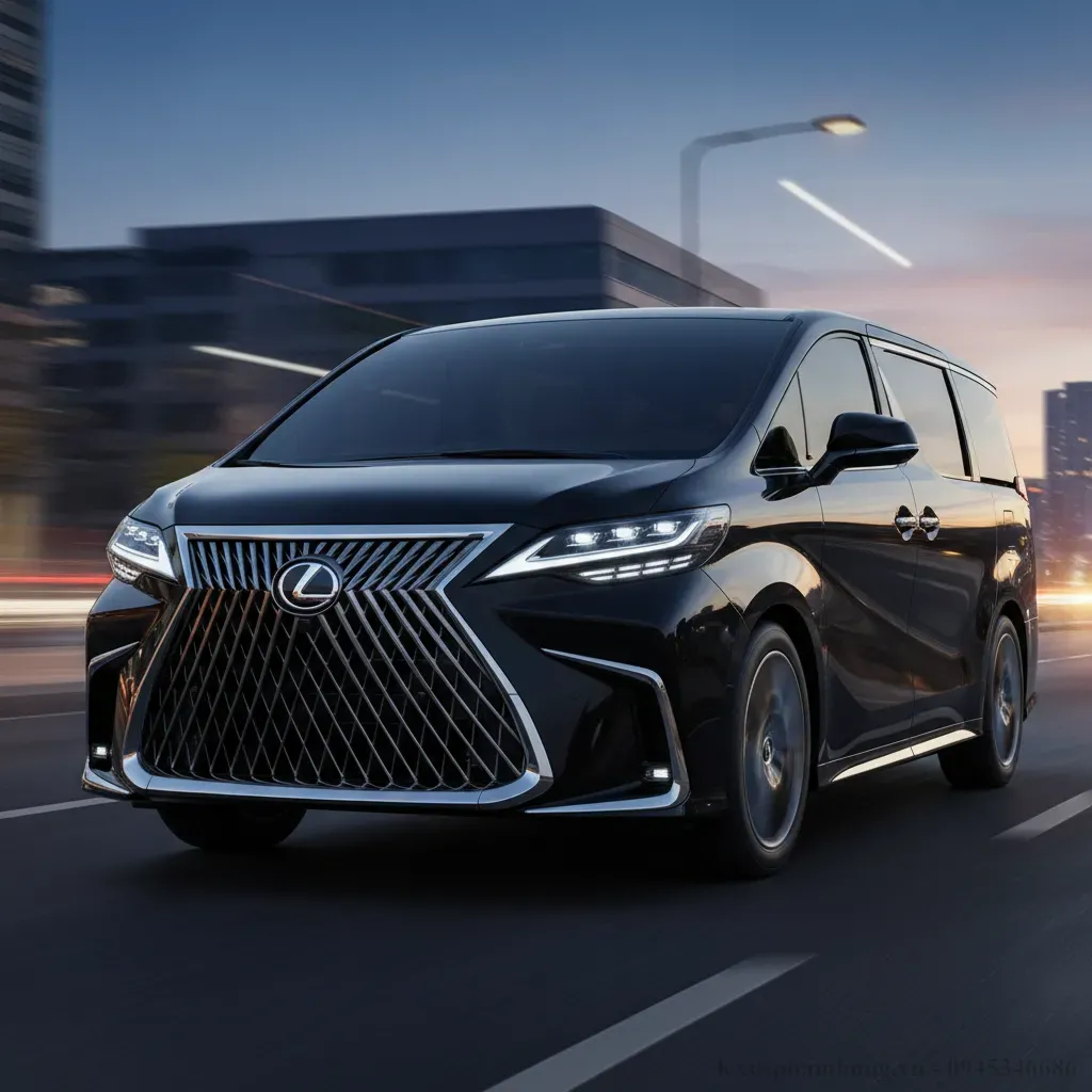 Lưới tản nhiệt Spindle Grille đặc trưng trên Lexus LM 2026 tạo nên vẻ ngoài uy nghi và hiện đại