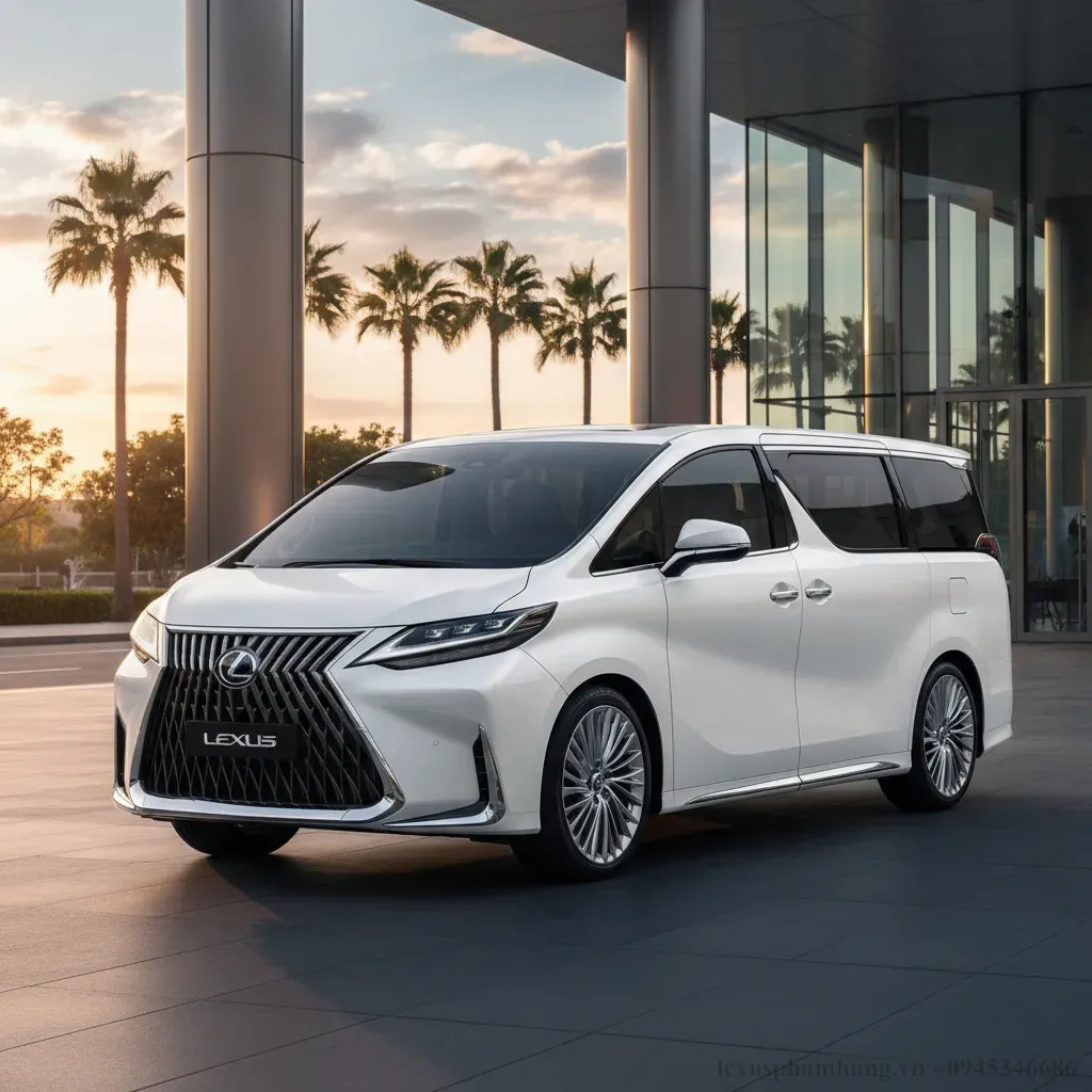 Ngoại thất Lexus LM 500h 2026 với ng&ocirc;n ngữ thiết kế Spindle Body đặc trưng