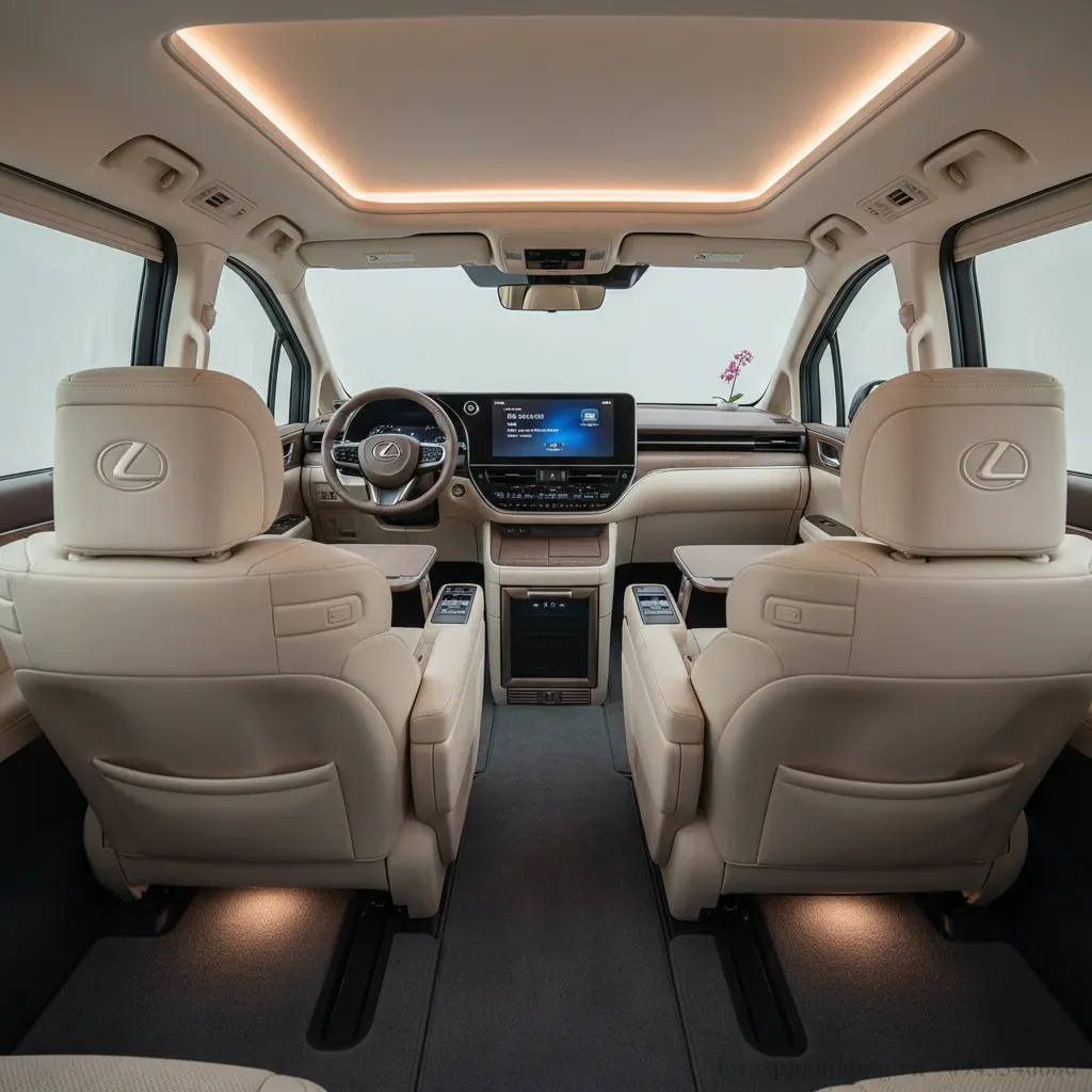 Khoang hành khách hạng nhất của Lexus LM 2026 nơi tiện nghi và sự riêng tư được đặt lên hàng đầu